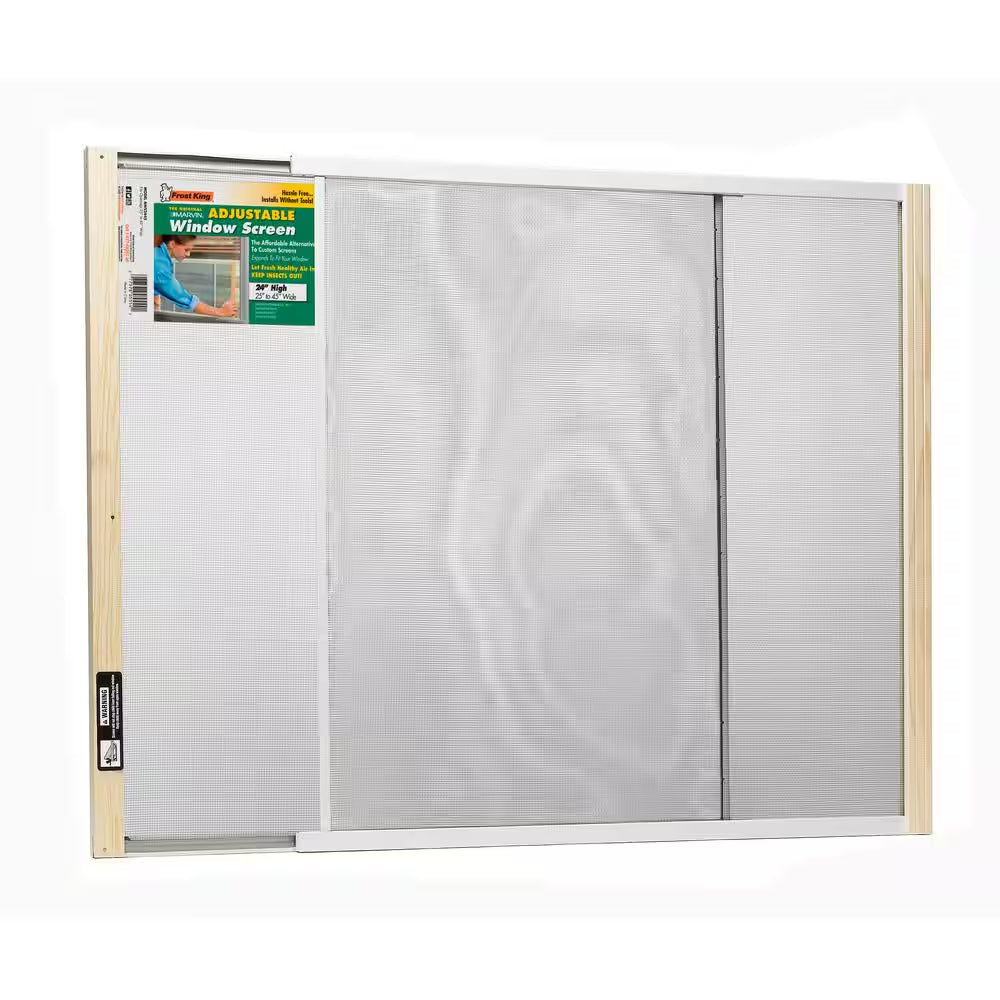 45 In. X 24 In. Adjustable Wood Frame Window Screen