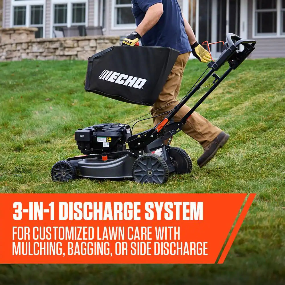 21 In. 190 Cc Briggs and Stratton Gas 3-In-1 Dual Blade RWD Self-Propelled Lawn Mower with Single Lever Deck Adjustment