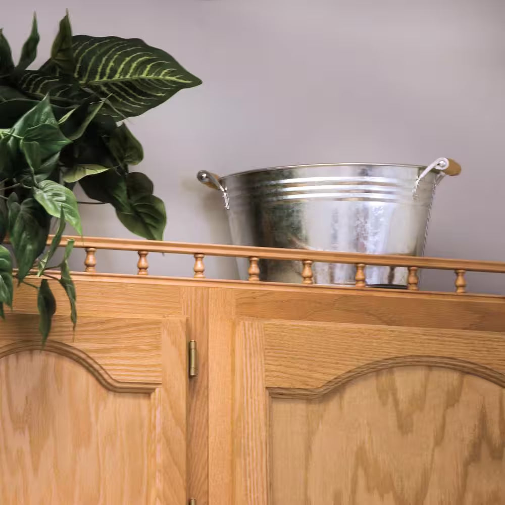 Decorative Galley Rail - 48 In. X 2.25 In. X 0.75 In. - Sanded Unfinished Oak - Shelf and Cabinet Enhancing Moulding