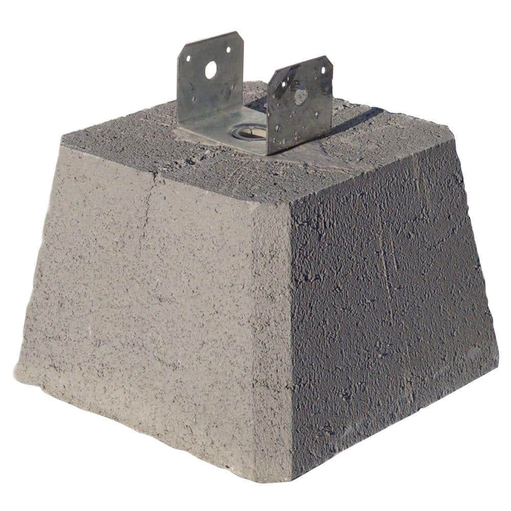 11 In. X 11-1/2 In. X 11-1/2 In. Concrete Pier Block with Metal Bracket