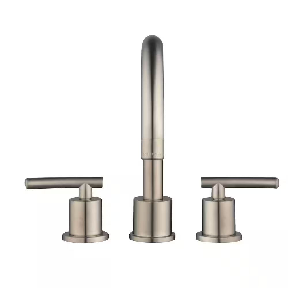 Dorset 8 In. Widespread Double-Handle High-Arc Bathroom Faucet in Brushed Nickel