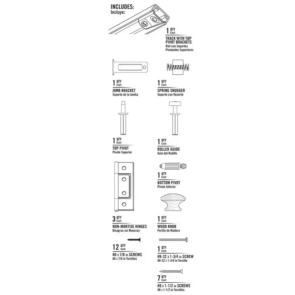 30 In. Bi-Fold Door Hardware Set