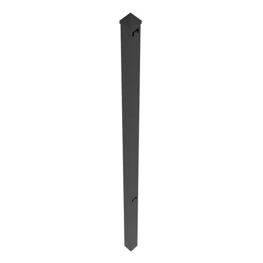 Dillon 2 In. X 2 In. X 70 In. Black Aluminum Fence End Post