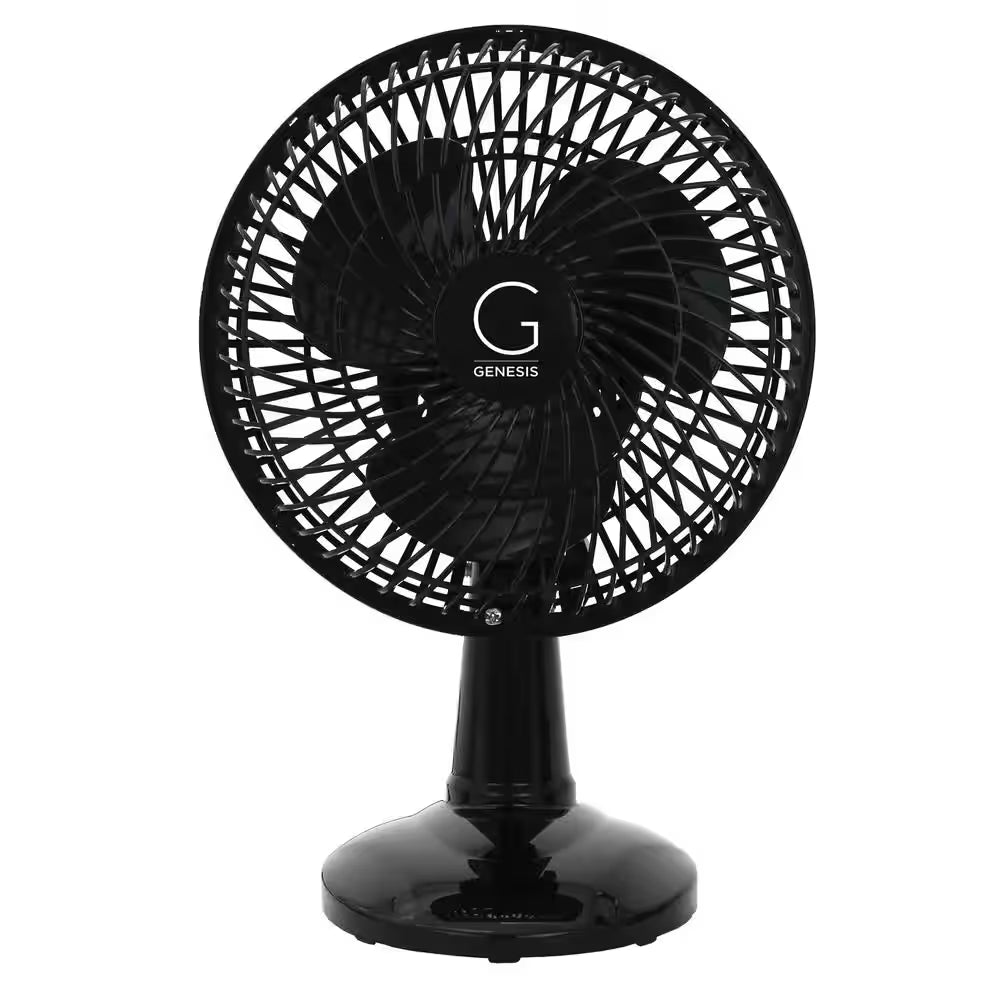 6 In. Convertible Table-Top and Clip Fan Fully Adjustable Head, 2 Quiet Speeds - Black