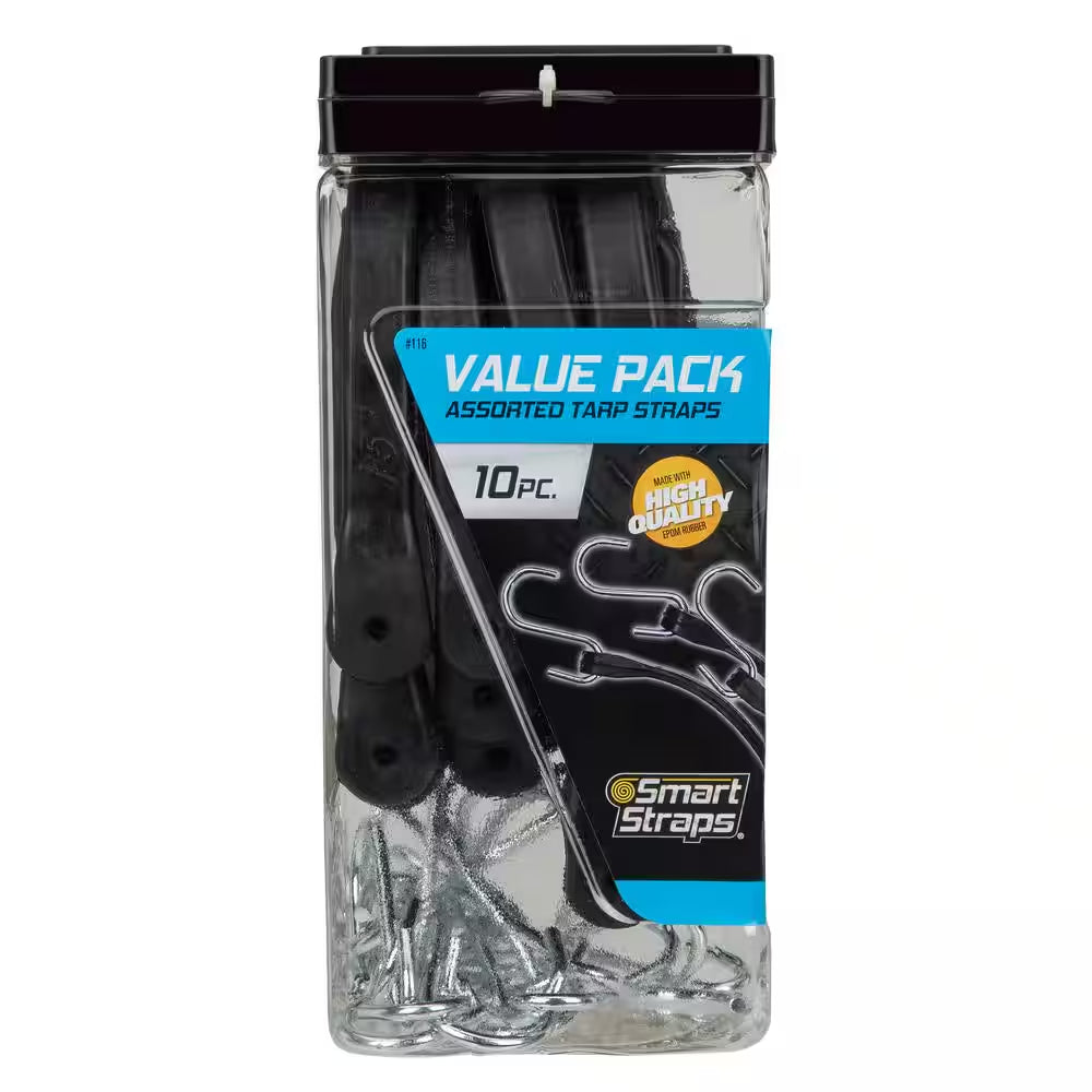 Bungee Tarp Strap Value Pack Assortment - 10 Piece