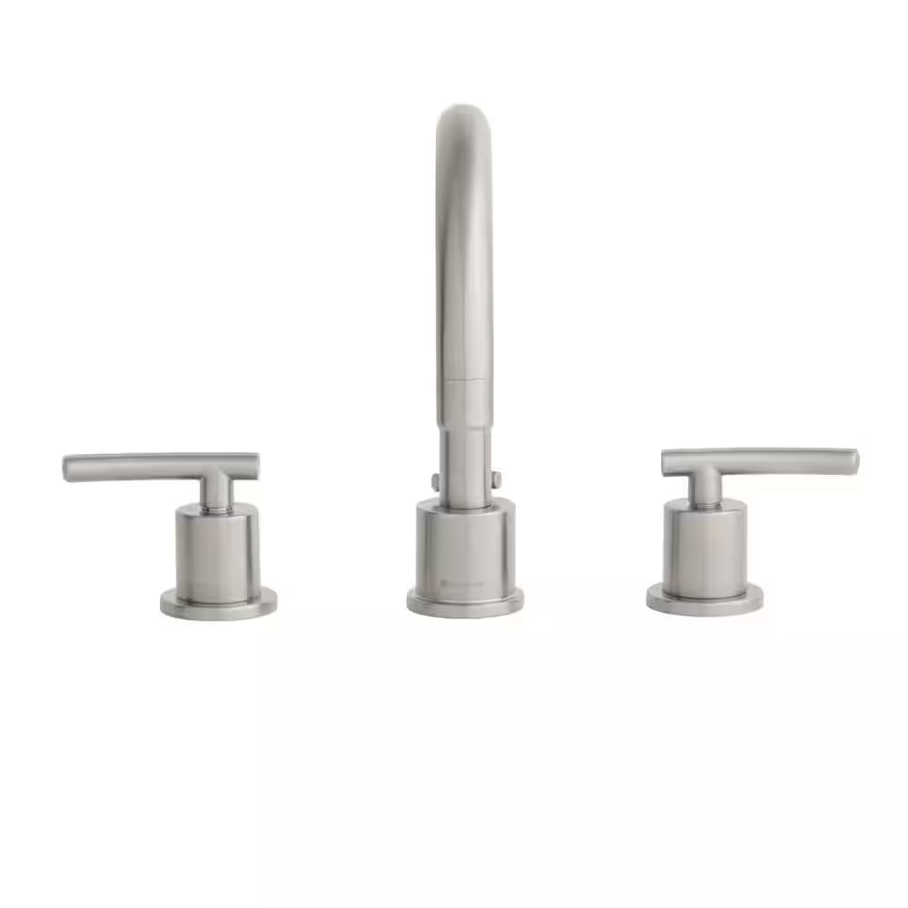 Dorset 8 In. Widespread Double-Handle High-Arc Bathroom Faucet in Brushed Nickel