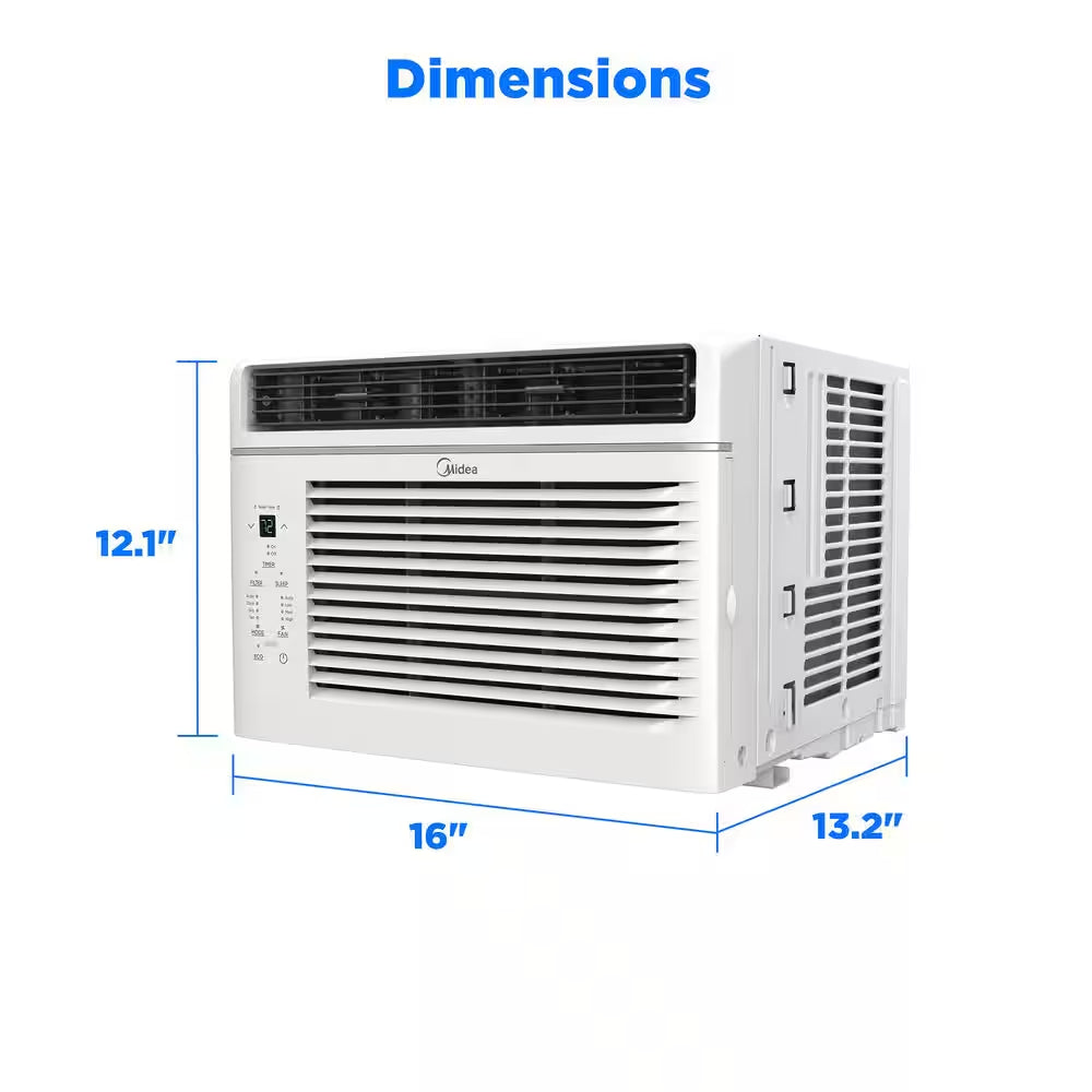 6,000 BTU Window AC Cools up to 250 Sq. Ft. with Remote, Sleep Mode, Timer, Drain Hose and Wi-Fi in White