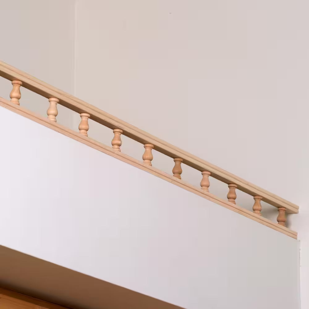 Decorative Galley Rail - 48 In. X 2.25 In. X 0.75 In. - Sanded Unfinished Oak - Shelf and Cabinet Enhancing Moulding