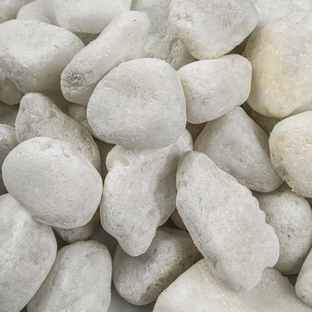 Himalaya White 0.5 Cu. Ft. Bagged Landscape Rock (1 In. to 2 In., Decorative Garden Rocks, 1 Bag/0.5 Cu. Ft.)