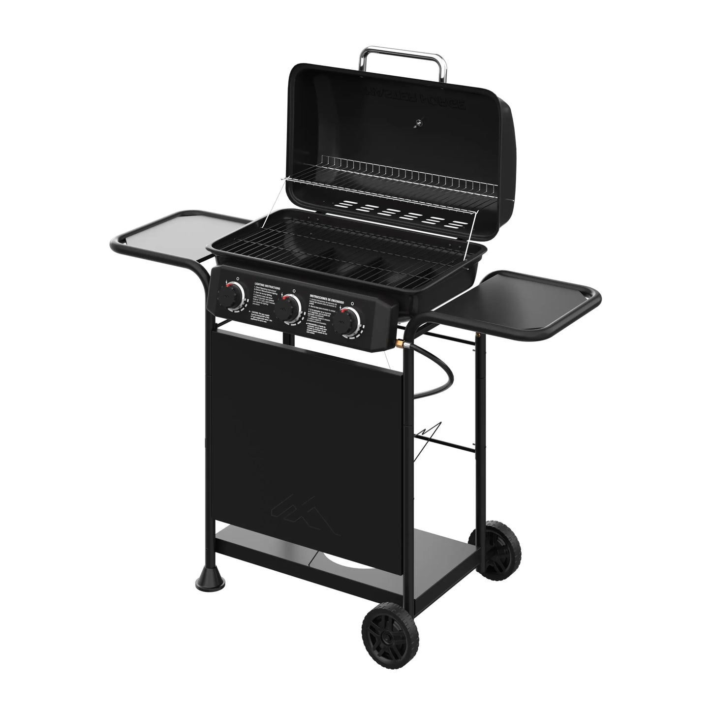 Large 550-Sq.In Black 3 -Burner Liquid Propane Gas Grill
