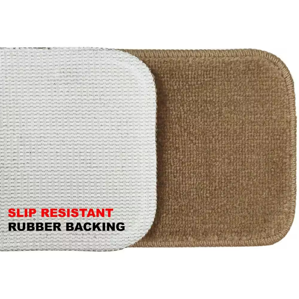 Comfy Collection Beige 8 ½ Inch X 30 Inch Indoor Carpet Stair Treads Slip Resistant Backing (Set of 13)