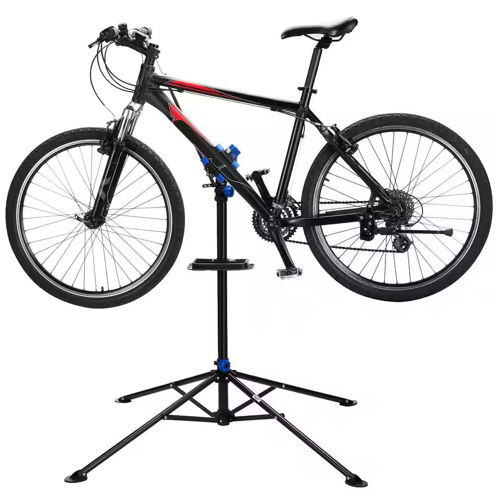 Black 1-Bike Adjustable Floor Stand Garage Bike Rack