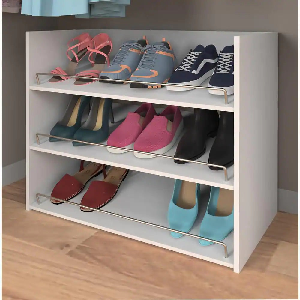 Impressions 3-Shelf White Shoe Organizer