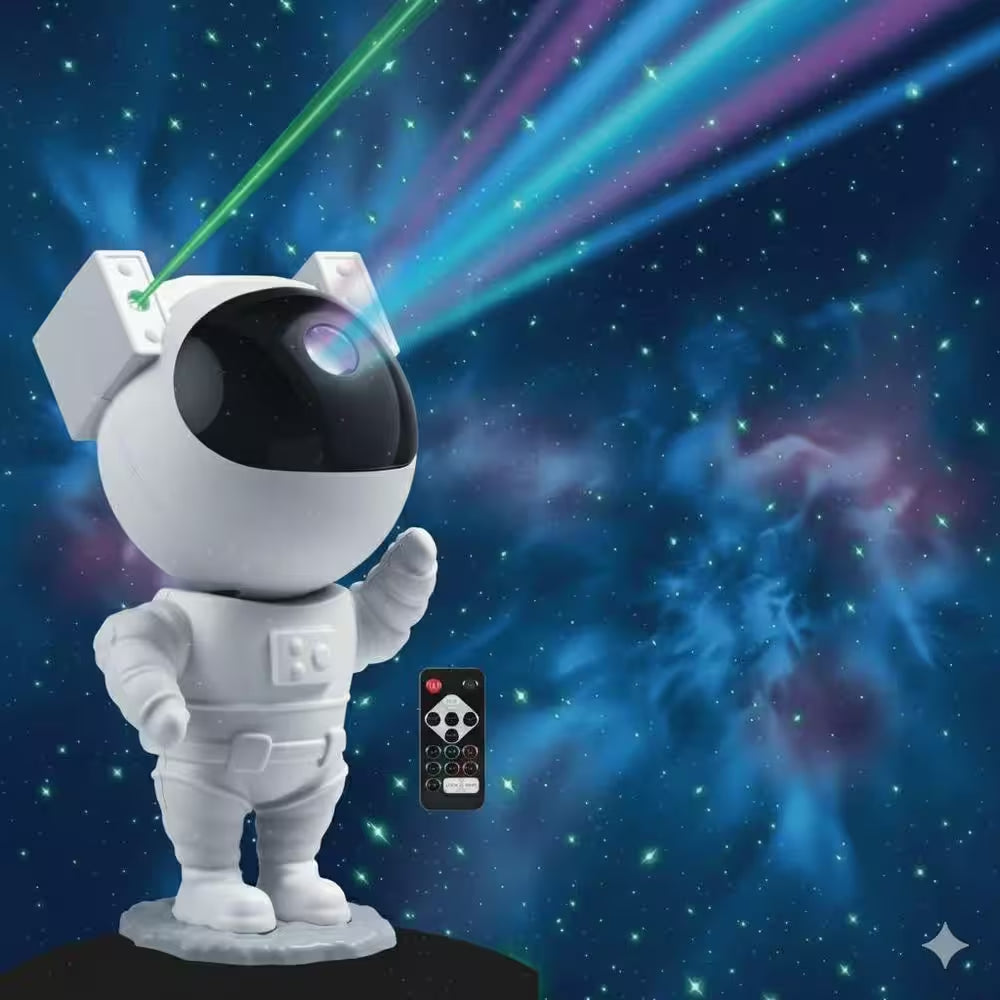 9.25 In. Sound React Multi-Color Integrated T10 1W LED Astronaut Galaxy Night Light