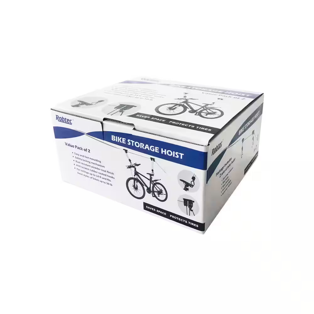 Black 2-Bike Ceiling Mount Garage Bike Rack