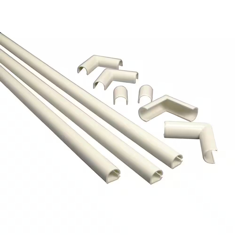 Wiremold Cordmate Cord Cover 9 Ft. Kit, Cord Hider for Home or Office, Holds 1 Cable, Ivory