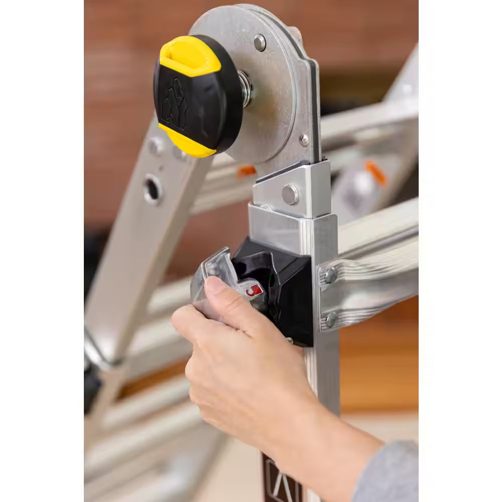 18 Ft Reach Aluminum Multi-Position Ladder with Tool Hangers, 300 Lbs. Load Capacity, Type IA Duty Rating