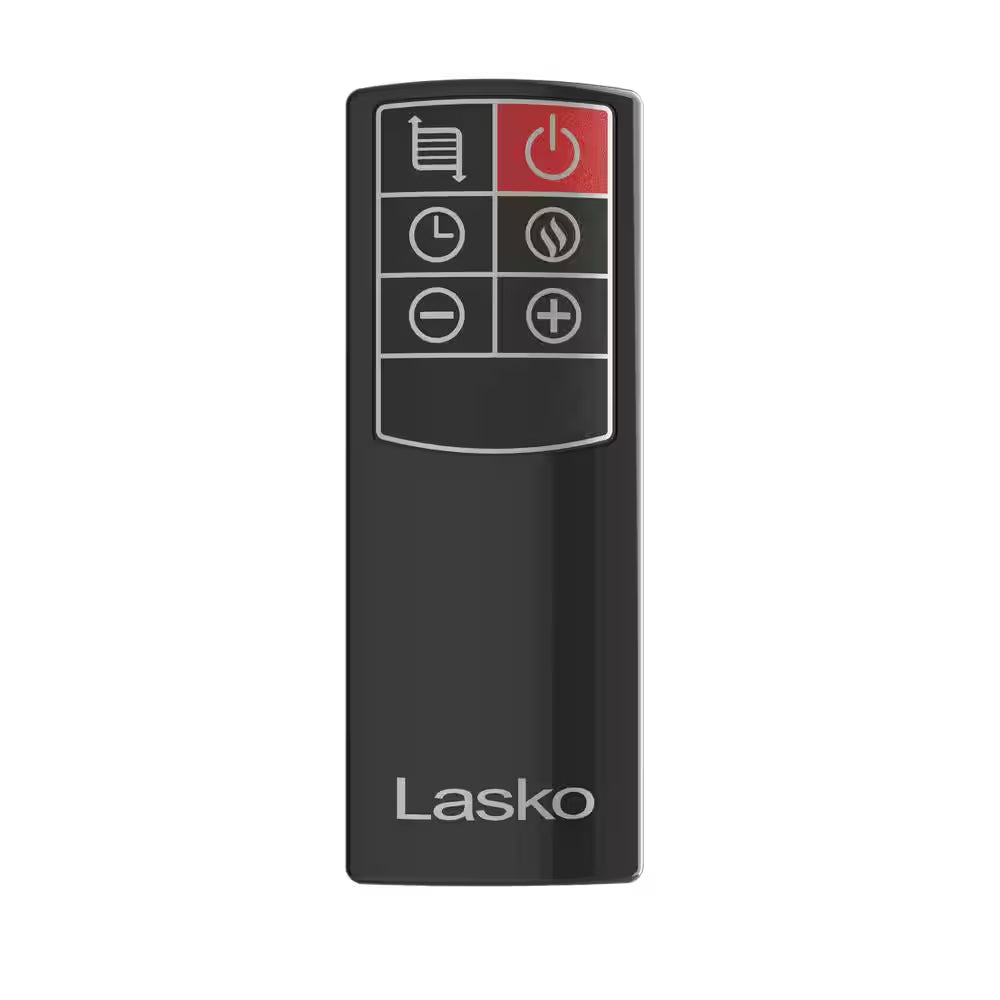 1500-Watt 20 In. Black Electric Console Ceramic Space Heater with Tip-Over Switch, Adjustable Louvers, Timer, Remote