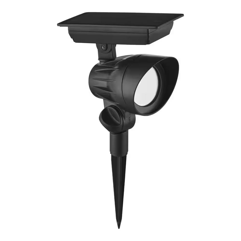120 Lumen Black LED Weather Resistant Outdoor Solar Spot Light with Color Changing and Adjustable Head