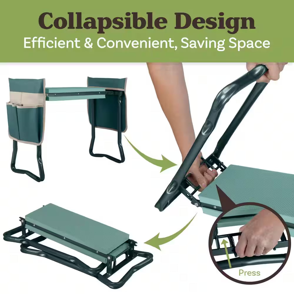 Gardening Kneeling Bench with Tool Pouches