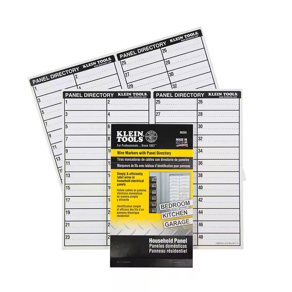Wire Markers-Household Electric Panel W/Directory