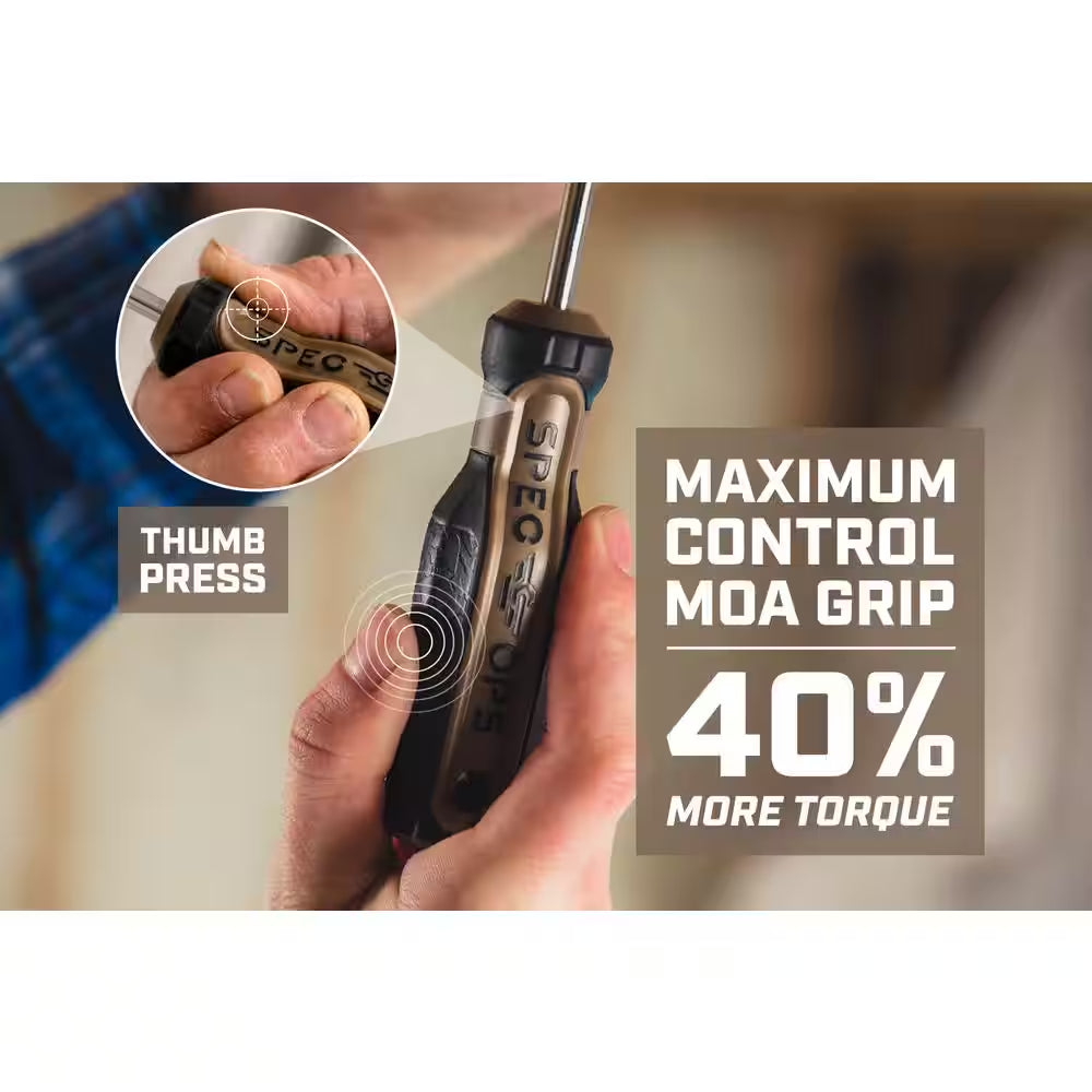 8-Piece Screwdriver Set, Phillips, Slotted, Square, Magnetic Tip, Cr-Mo Steel Shaft