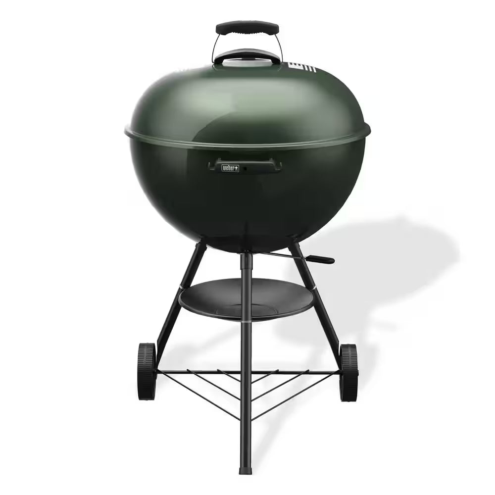 Original Kettle 22 In. Charcoal Grill American Flag in Green with One-Touch Cleaning System