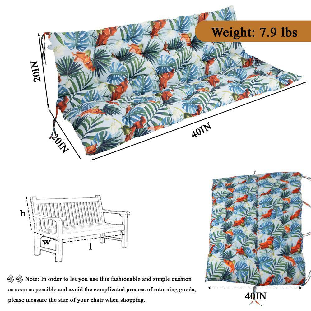 40 X 40 in 2-3 Seater Replacement Outdoor Swing Cushions with Back Support, Waterproof Bench Cushion Summer