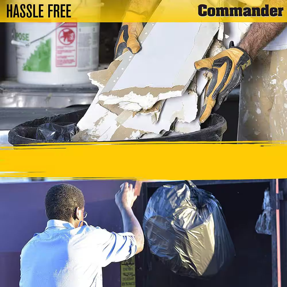 Commander 42 Gal. 2.5 Mil Black Garbage Trash Bags 32 In. X 46 In. Pack of 20 for Contractor, Industrial and Commercial