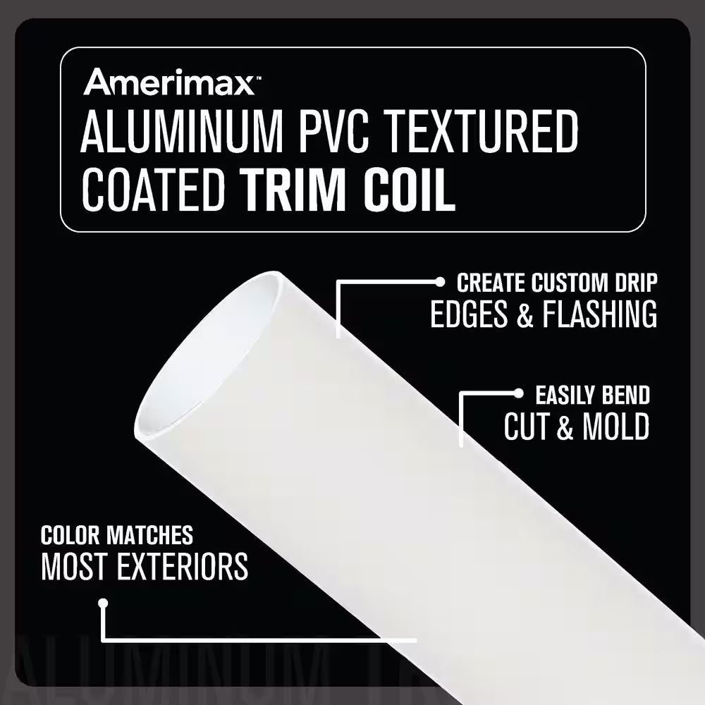24 In. X 50 Ft. Bright White Aluminum PVC Textured Coated Trim Coil