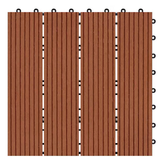 Terrace Clay 4/5 In. Thickness X 12 In. Width X 12 In. Length Deck Tile Composite Bamboo Flooring (11 Sq. Ft. per Box)