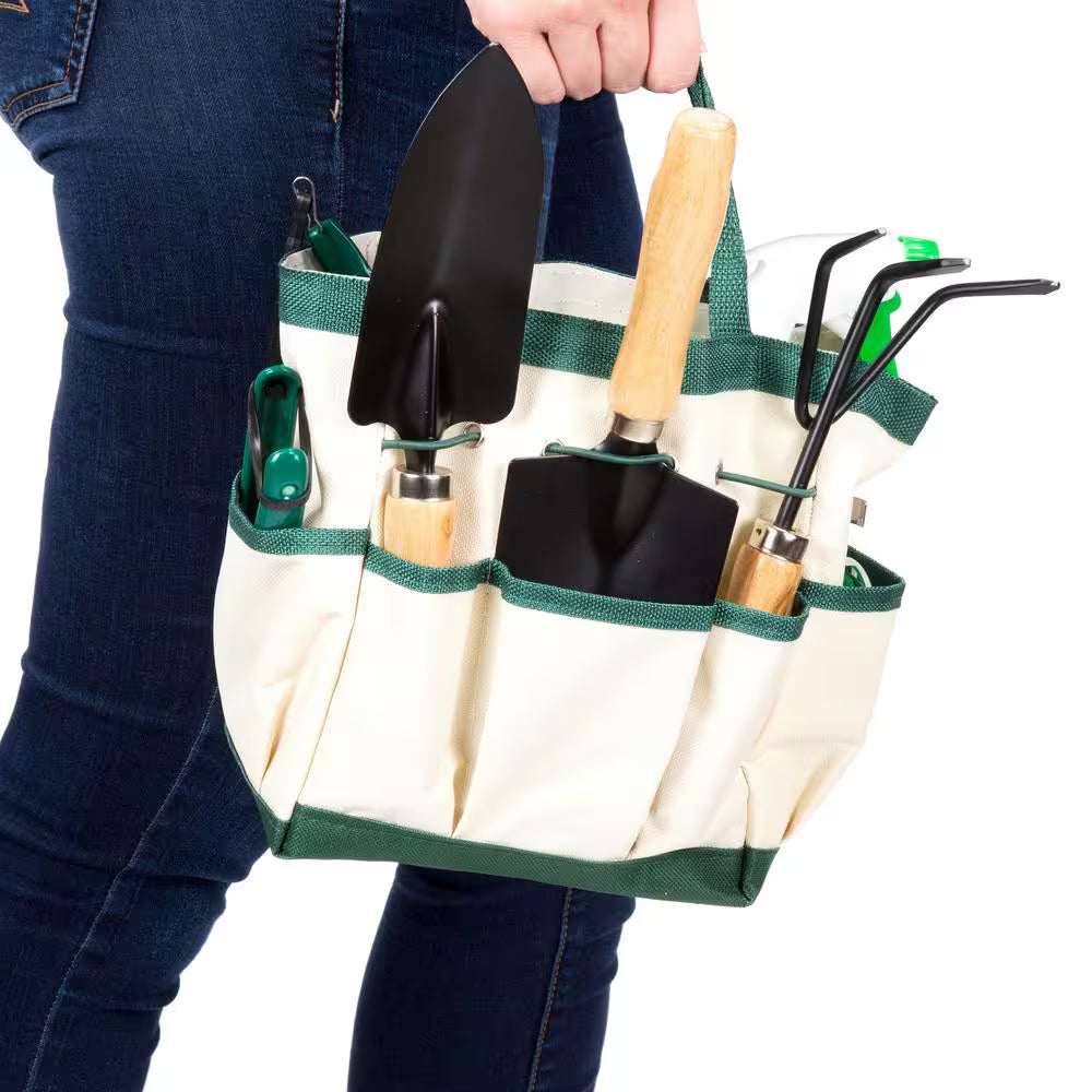 8.25 In. Garden Tool and Tote Set (8-Piece)