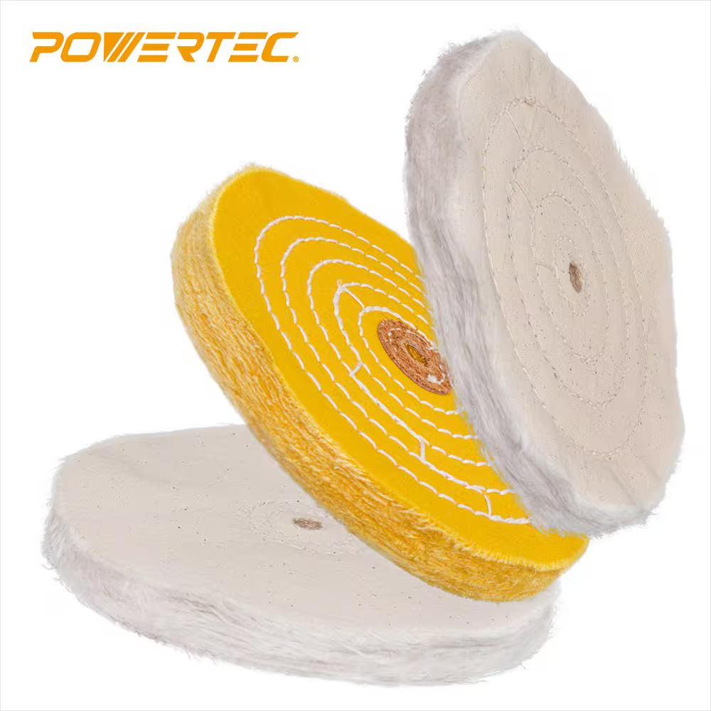 6 In. Bench Grinder Buffing Wheel Kit with 3-Piecs Polishing Compound Set