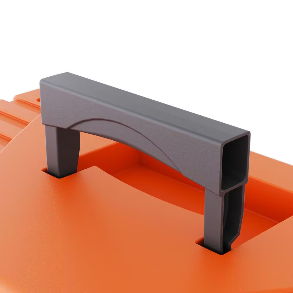 19 In. Plastic Portable Toolbox with Removable Tray in Orange