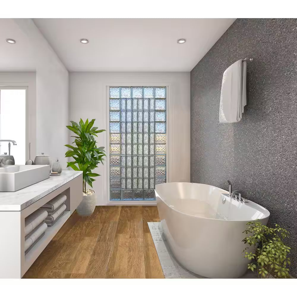 Cortina 4 In. Thick Series 8 In. X 8 In. X 4 In. (8-Pack) Ice Pattern Glass Block (Actual 7.75 X 7.75 X 3.88 In.)