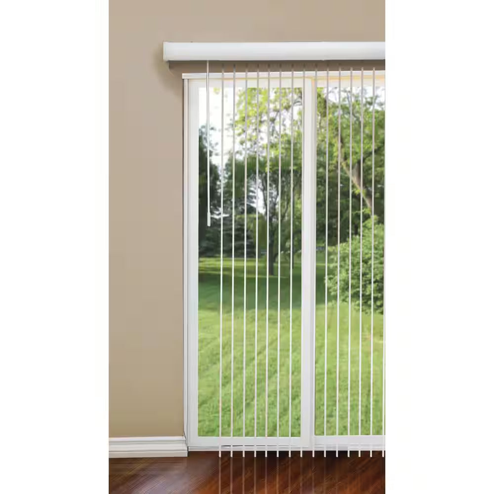 Alabaster Cordless Room Darkening Vertical Blinds for Sliding Doors Kit with 3.5 In. Slats - 78 In. W X 84 In. L