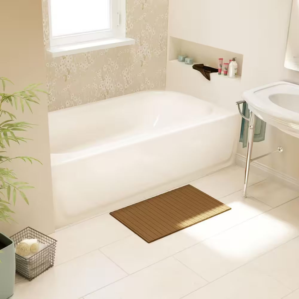 Aloha 60 In. X 30 In. Alcove Soaking Bathtub with Left Drain in White