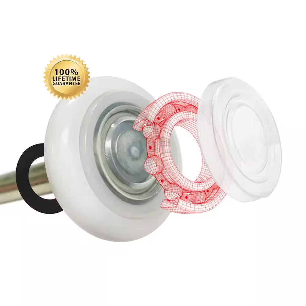 Ultra-Life Max 2 In. Nylon Garage Door Roller with Sealed 6200ZZ Bearing and 4 In. Steel Stem (10-Pack)