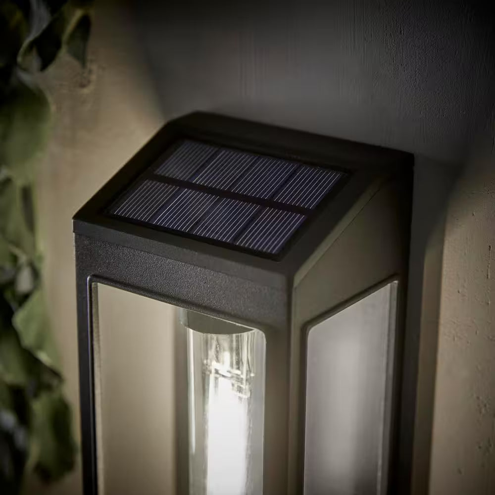 10 Lumen Black LED Weather Resistant Outdoor Solar Wall Light