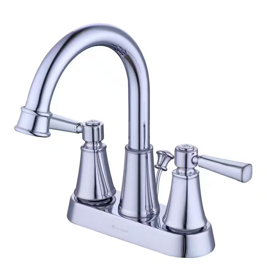 Melina 4 In. Centerset Double Handle High-Arc Bathroom Faucet in Chrome