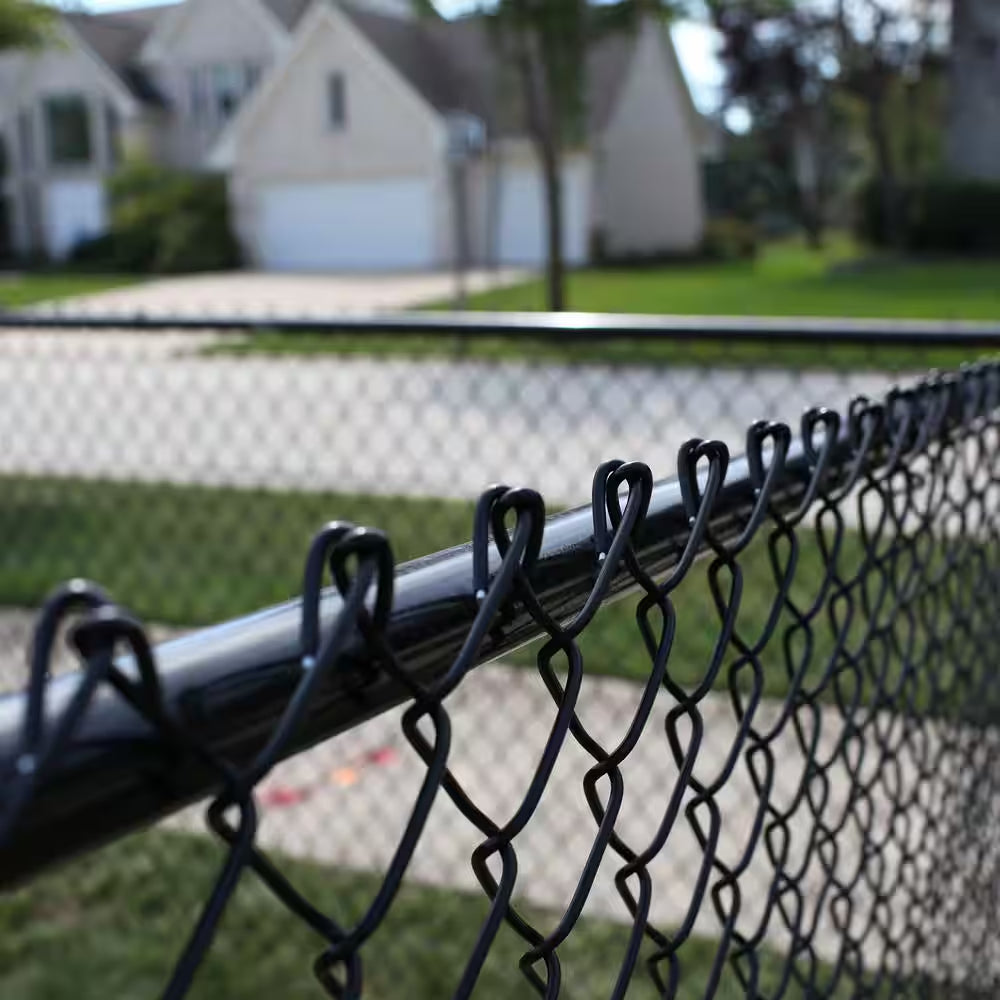 48 In. X 50 Ft. 9-Gauge Galvanized Steel Black Chain Link Fence Fabric
