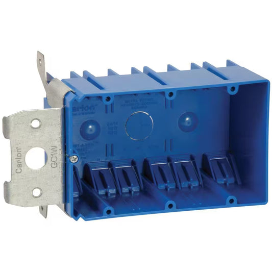 3-Gang 49 Cu. In. Electrical PVC New Work Adjustable Electrical Box (B349ADJ)