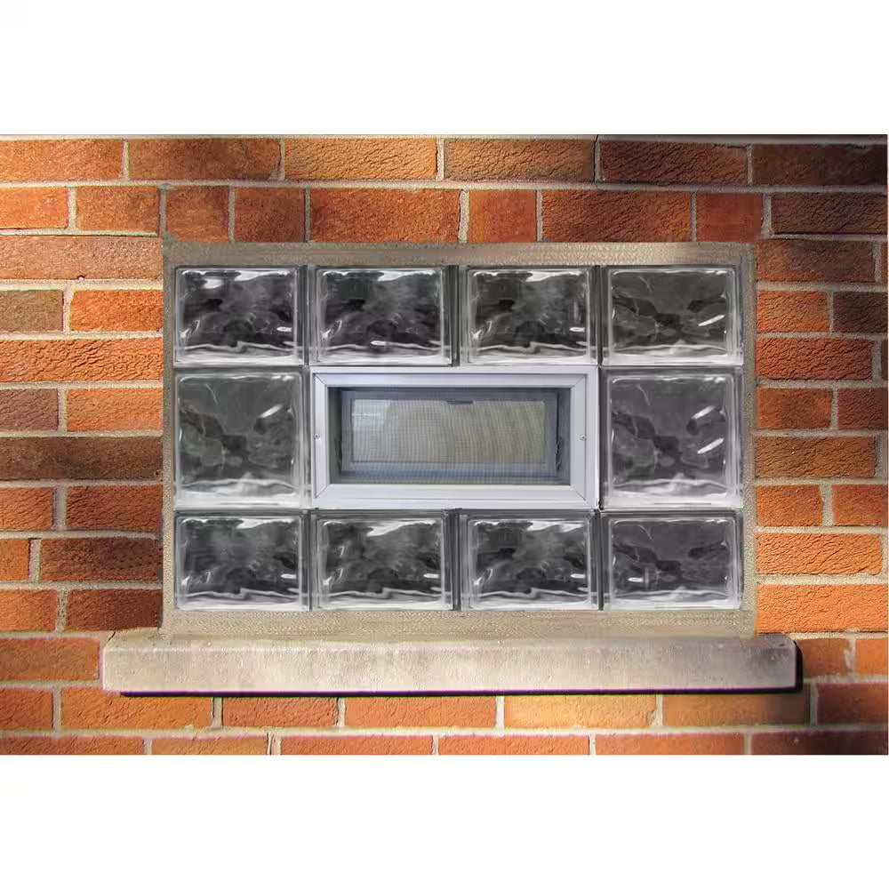 Nubio 4 In. Thick Series 6 In. X 8 In. X 4 In. (8-Pack) Wave Pattern Glass Block (Actual 5.75 X 7.75 X 3.88 In.)