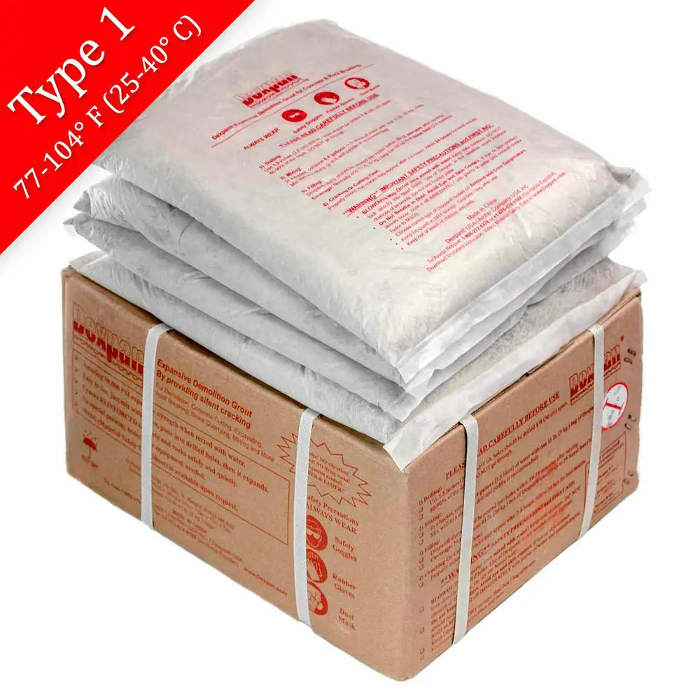 44 Lb. Box Type 1 (77F-104F) Expansive Demolition Grout for Concrete Rock Breaking and Removal