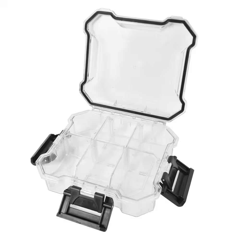 6 In. 6-Compartment Waterproof Storage Bin Small Parts Organizer