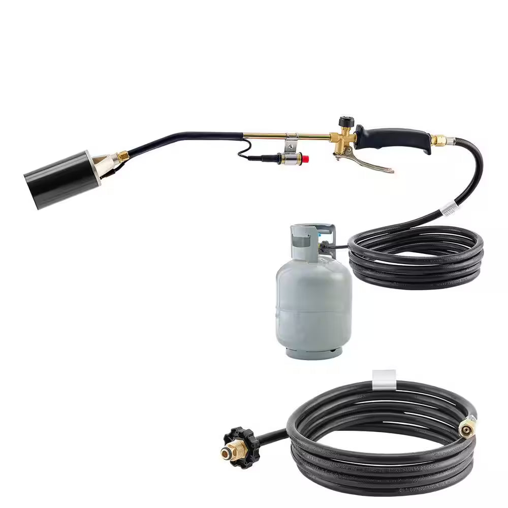 Propane Torch Weed Burner, 1,800,000 BTU with 10Ft. Hose, Adjustable Flame and Turbo Trigger for Garden, Ice and Snow
