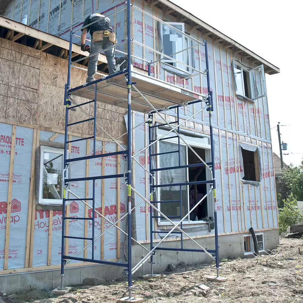 24-Inch Galvanized Steel Adjustable Leveling Jacks with Heavy-Duty Base Plate and Wing Nut Screw for Scaffolds, 8-Pack