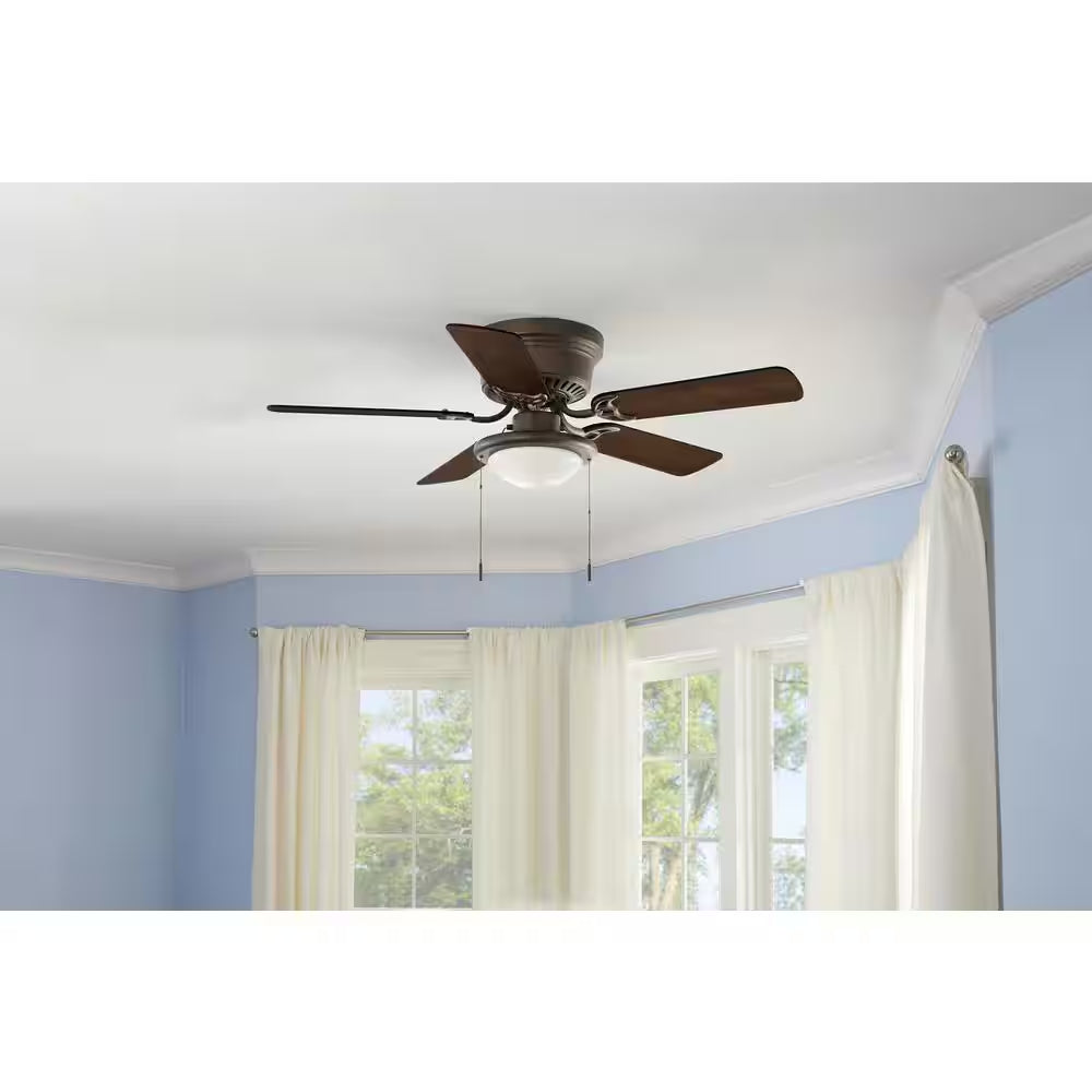 Hugger 44 In. LED Indoor Oil-Rubbed Bronze Ceiling Fan with Light Kit