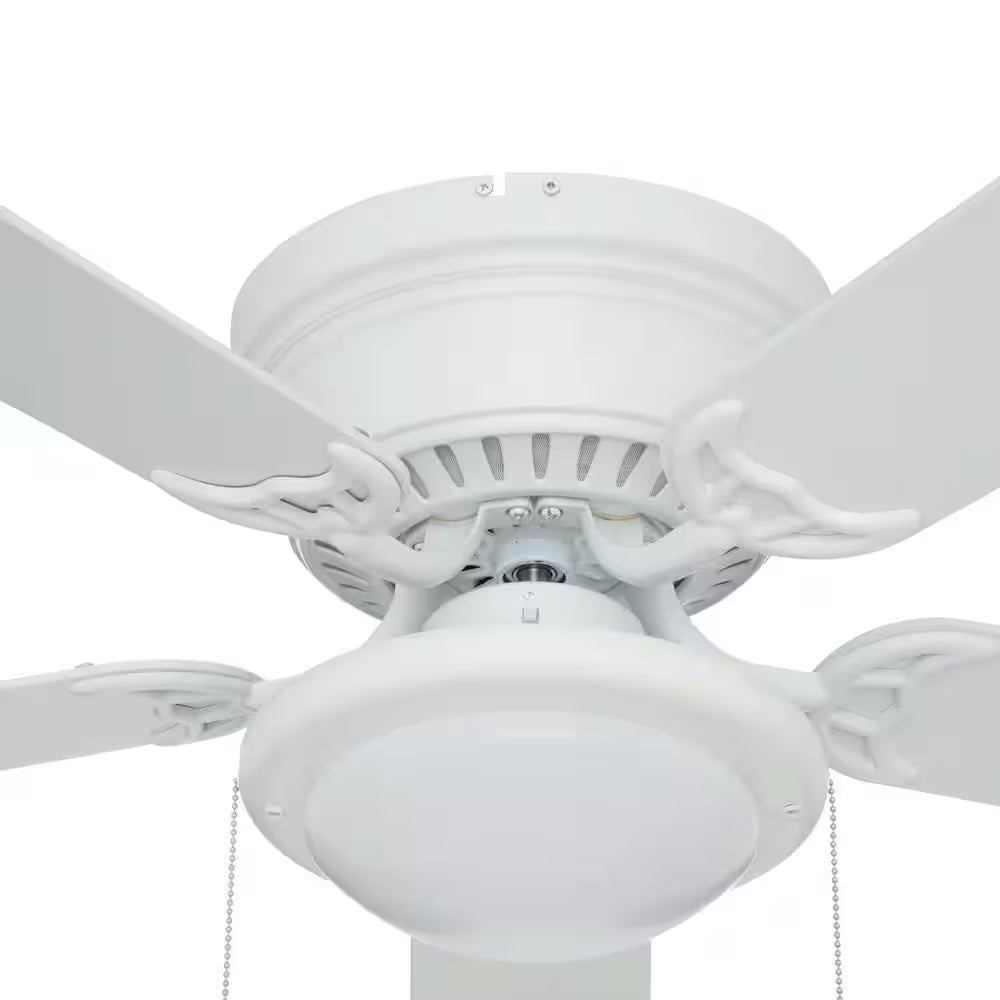 Hugger 44 In. LED Matte White Ceiling Fan