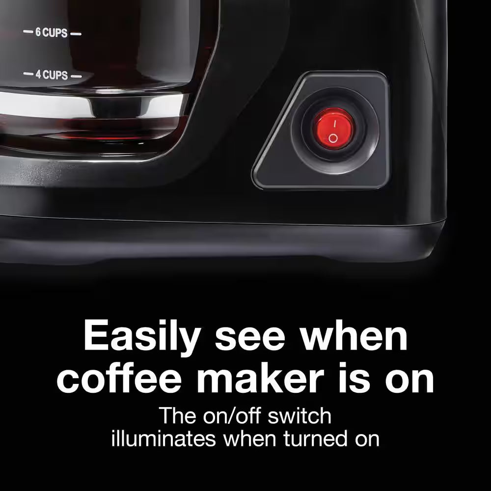 12-Cup Black Front Fill Compact Drip Coffee Maker